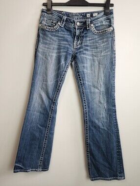 VTG Y2K Low Rise Jeans 30w X 31 L Miss Me Jeans For Buckle Bedazzled Bratz Retro